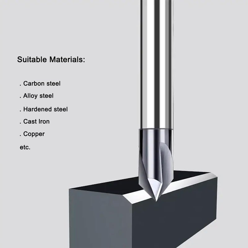 JIANXING 1/2” Carbide Chamfer End Mill, 60 Degree, Carving Bits, V Groove, 4 Flute AlTiN Coating for Alloy Steels, Hardened Steels - Image 4